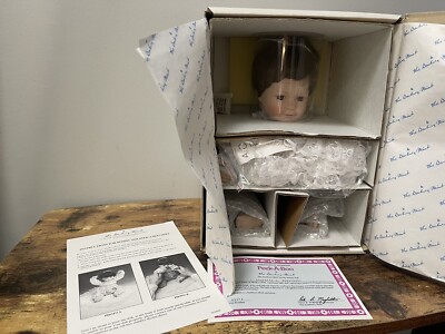 NEW Danbury Mint ''Peek-A-Boo'' Porcelain Doll Bisque Hand Painted Vintage IN BOX