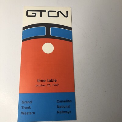 Oktober 1969 GRAND TRUNK WESTERN CANADIAN NATIONAL RAILWAYS ÖFFENTLICHER FAHRPLAN #5