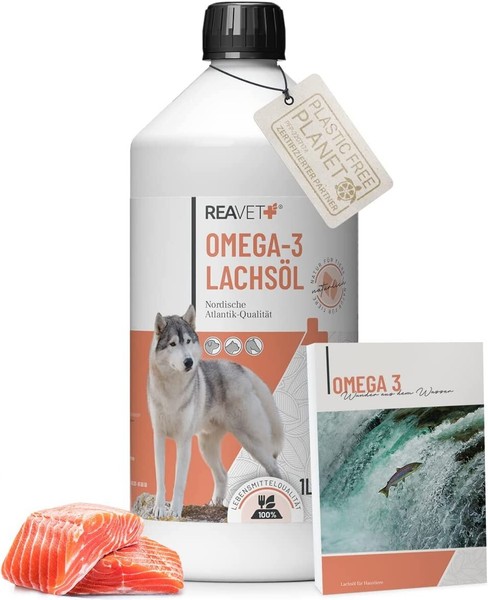 Reavet LachsöL Hunde 1 Liter Omega 3 & 6 Barf ÖL Hund Katze LebensmittelqualitäT-image