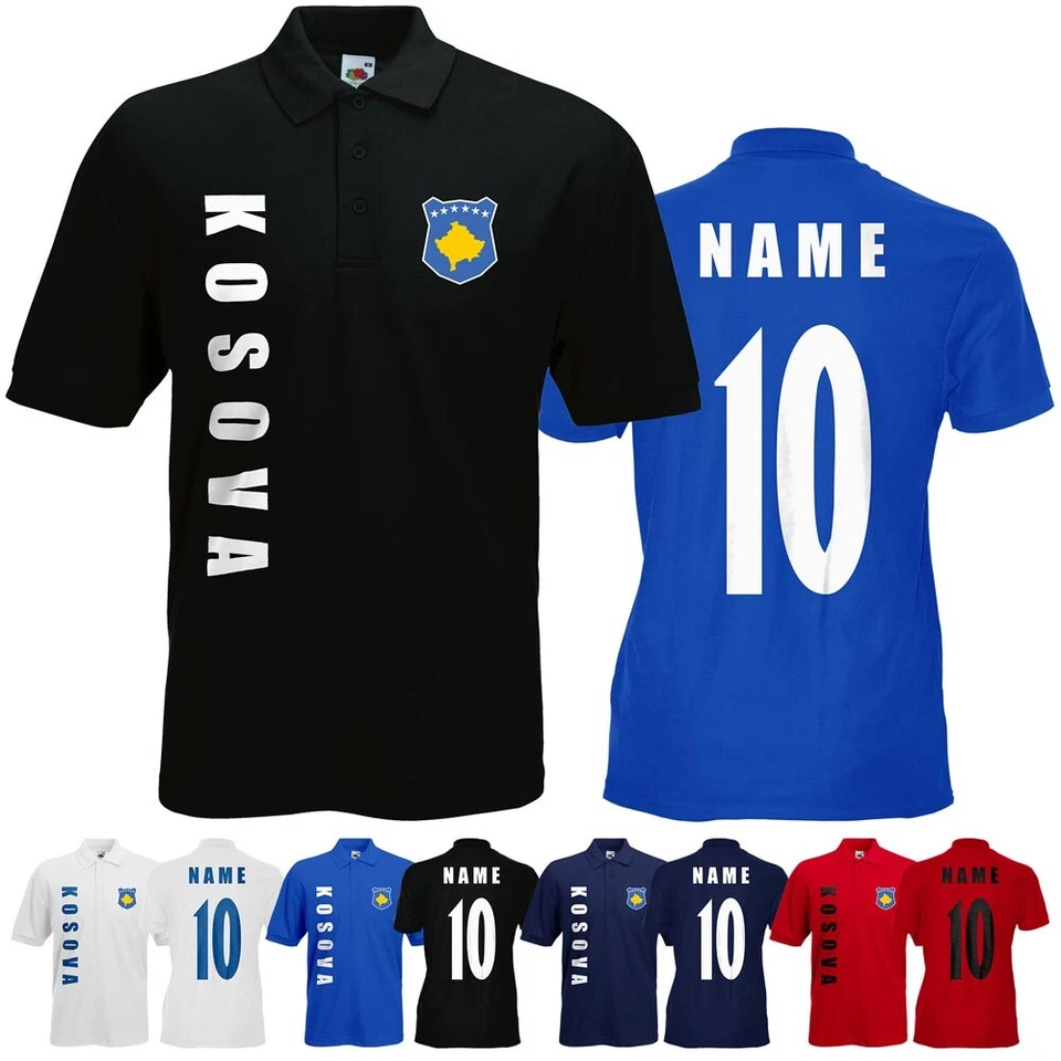 AKYTEX WM 2018 Kosovo KOSOVA Polo-Shirt Trikot Name Nummer
