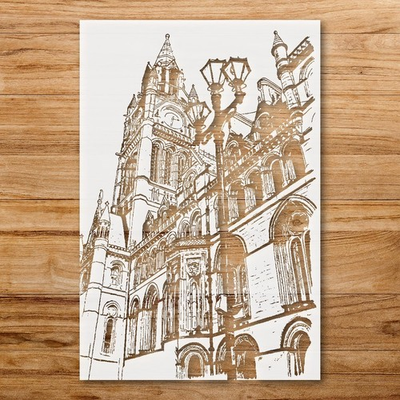 #ad Detailed Architectural Stencil of Historic Building for Crafting Projects S… $39.99