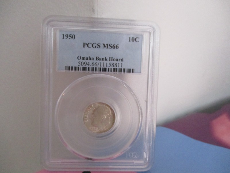 1950 PCGS MS 66 Silver Roosevelt Dime Omaha Bank Hoard