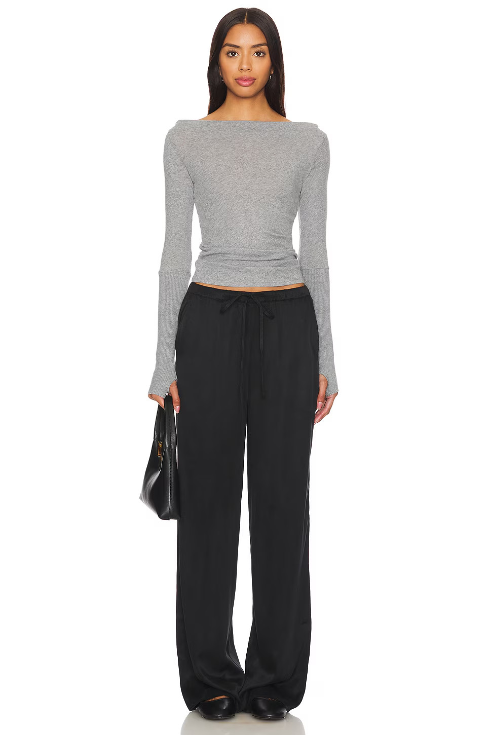 ENZA COSTA Cashmere Boatneck Top Blue M $225 E1 301