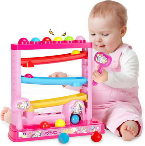 OCHIDO Montessori Toys for 1 2 3+ Years Old Kids Girls, Pound a Ball Toys - Picture 7 of 12