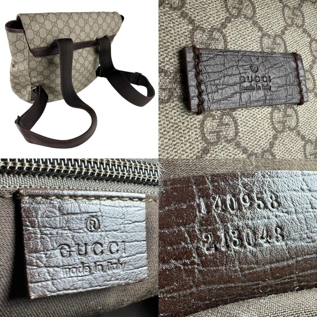 GUCCI Backpack GG Supreme Canvas Brown Unisex Used, 33x26x11cm thumbnail 10