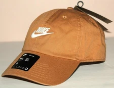 NIKE CLUB CAP Swoosh Logo Adjustable Strapback Baseball Hat Cap Orange Tan *G6