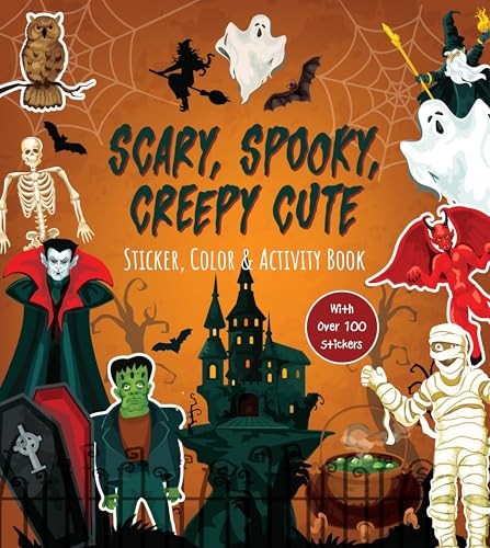 Scary, Spooky, Creepy Cute Sticker, Color & Activity Book : With Over 100 Stickers! Editors Of Chartwell Books - Image 4
