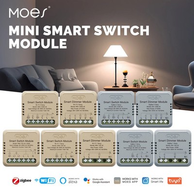 MOES WiFi/Zigbee Smart Switch Module 1/2 Gang DIY Tuya Alexa Google Home