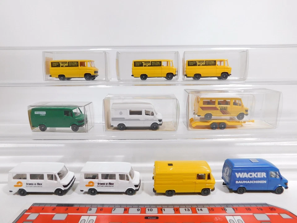 10x Wiking H0 1:87 Mercedes: 12 277+062 ADAC+267 Wohnmobil etc, NEUW #CS978-0,5