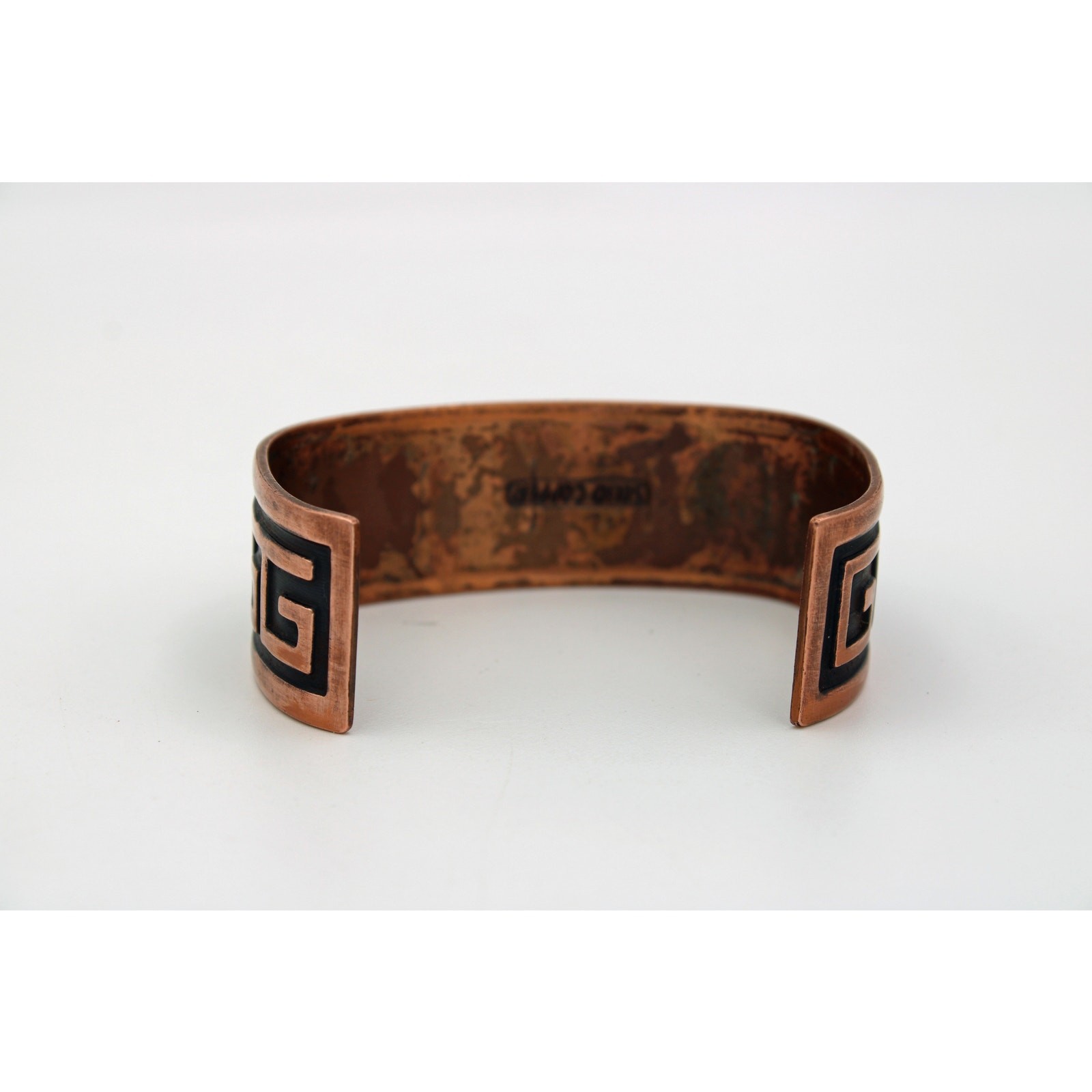 Solid Copper Grecian Key Cuff Bracelet - image 3