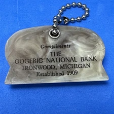 Vintage Gogebic National Bank UO Colson Ice Scraper Coin Holder Keychain