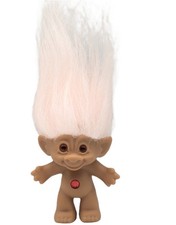 Vintage Ace Novelty Treasure 3 Troll Doll Pink Hair Belly Gem