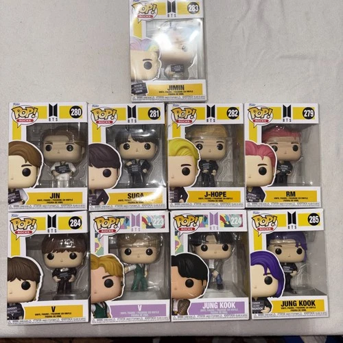 BTS K-pop Funko Pop! Rocks J-Hope V  Jin Lot Set Collectible Figure lot of 9