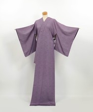 Vintage Silk Komon Kimono: Purple Edo Komon Pattern Robe 2606102