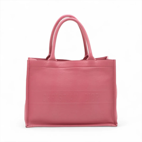 Christian Dior Book Tote Medium Leather Tote bag Pink