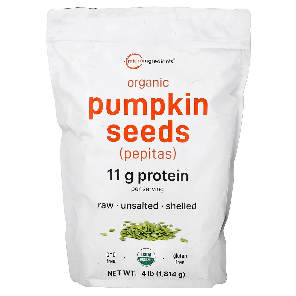 Organic Pumpkin Seeds, Unsalted, 4 lb (1,814 g)