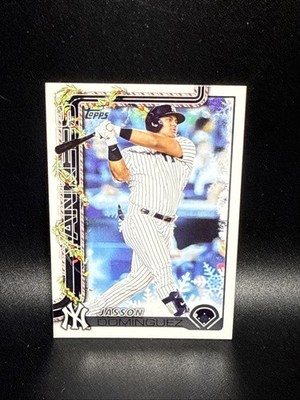 Jasson Dominguez 2025 Topps Holiday #H10 New York Yankees Baseball Card