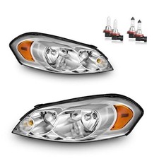 Headlights OE Replacement Clear Lens I Chrome Housing I Amber Reflector