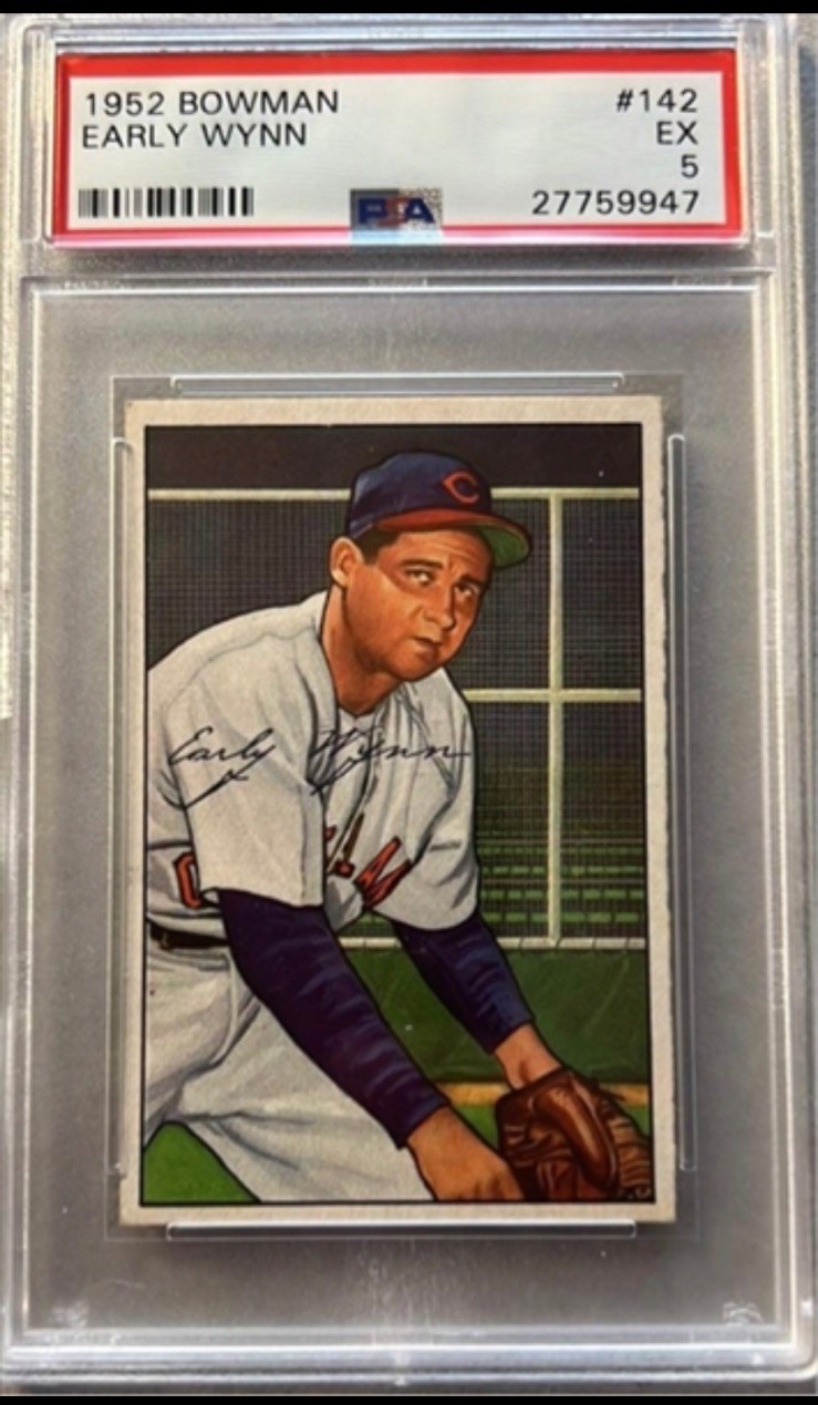 1952 BOWMAN #142 EARLY WYNN INDIANS PSA 5 EX CENTERED L@@K