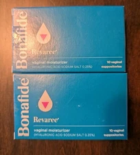 Bonafide Revaree Vaginal Moisturizer 10 Suppositories Hormone Free  2 Pack