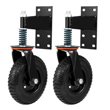 1-2pcs 8" Spring Loaded Gate Caster Rubber Wheel 600lb Wood Or Chain Link Fence