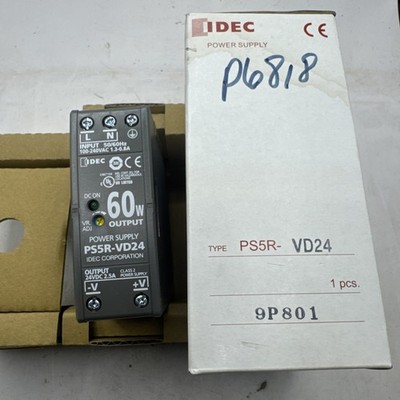 IDEC PS5R-VD24 Switching Power Supply 100-240VAC 50/60Hz 1.3-0.8A, 24VDC 2.5A