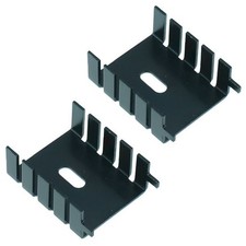 2x TO220 Black Anodized Heatsink with Lugs