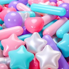 Heopeis 150 balles de fosse à billes pour fosse, 4 150 boules, rose violet bleu 
