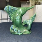 Vintage Royal Haeger Green Blue Swordfish Sailfish Ceramic Vase Pottery USA R901