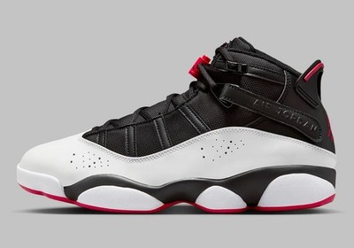 NEW Nike Air Jordan 6 Rings Patent Black University Red 322992-067