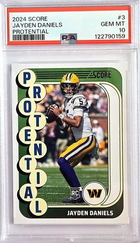 PSA 10! 2024 Panini Score Jayden Daniels #3 Protential RC Commanders