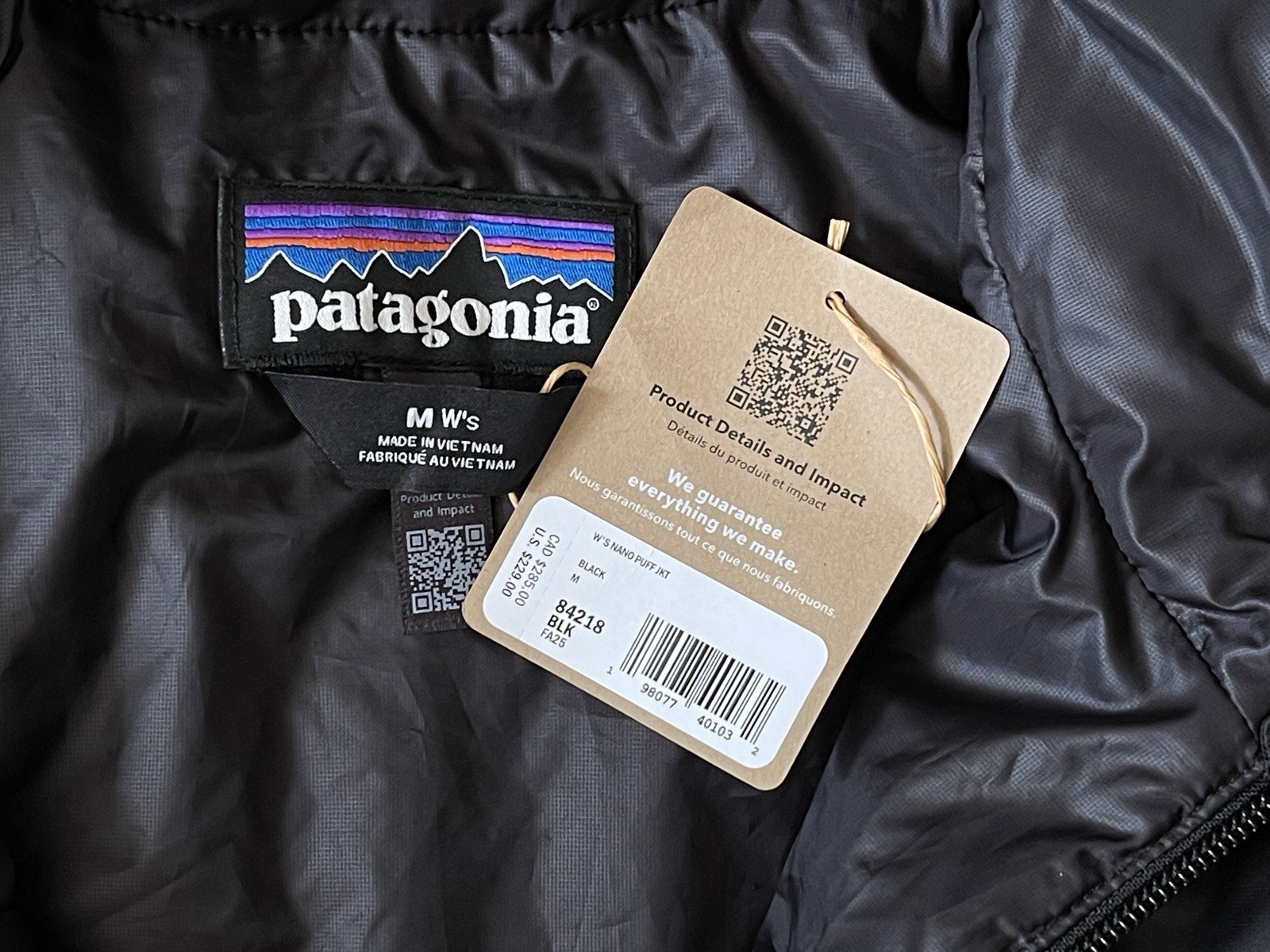 Patagonia Women’s Nano Puff Jacket Black Sz M  NWT Snow Ski Hiking Outdoor thumbnail 3