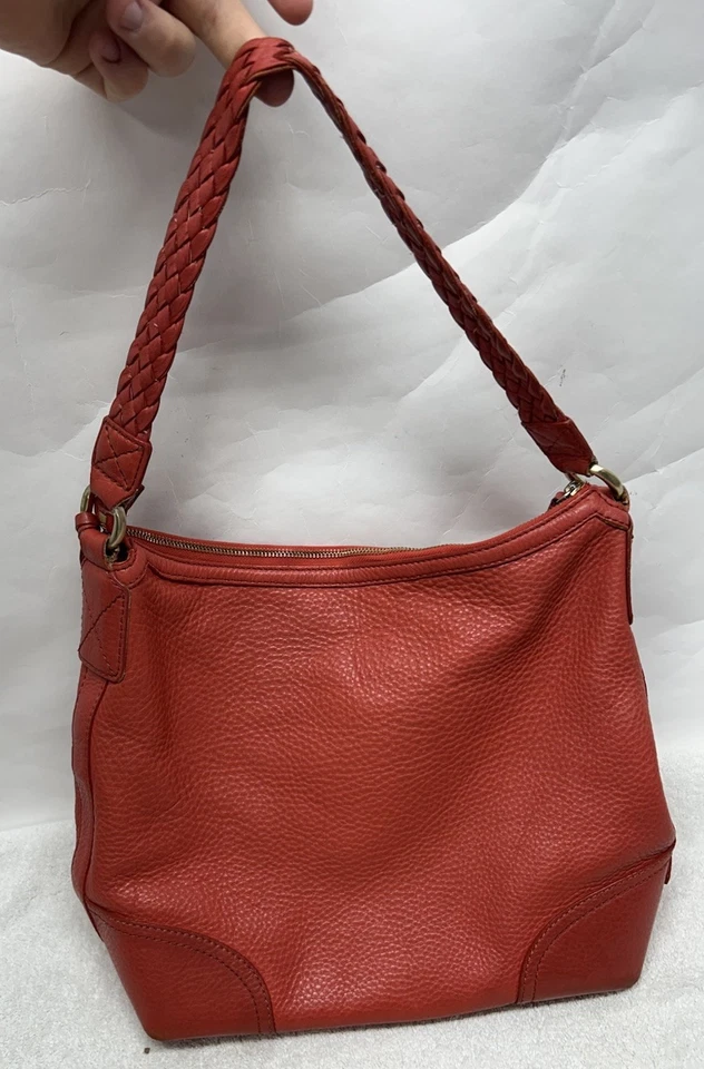Cole Haan Womens Red Leather Hobo Shoulder Bag - Image 4 of 4