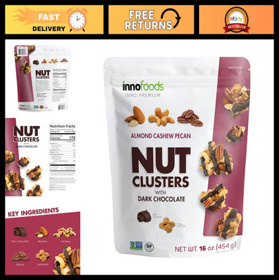 Gluten-Free Dark Chocolate Nut Clusters, Non-GMO, 3 Pack, 16 oz Each - Healthy S