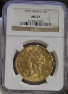 1907 US $20 Liberty Double Eagle NGC MS62