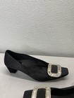 Roger Vivier Womens Belle Vivier Satin Crystal Pumps Size 9.5 Black *Preowned* — photo 10