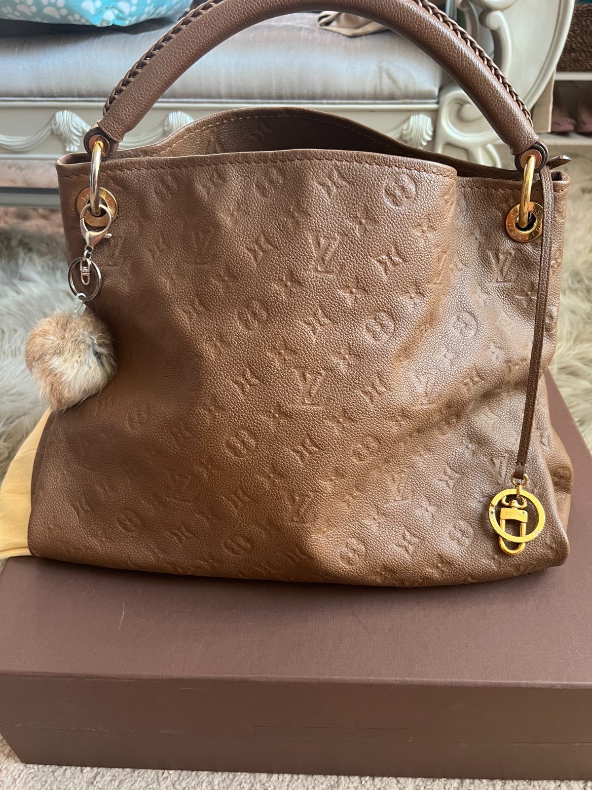 AUTHENTIC LOUIS VUITTON ARTSY MM BEIGE OMBRE TERRE EMPRETE thumbnail 8