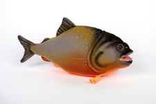 Hansa 8065 Piranha Fish Green and Orange Realistic Plush Toy