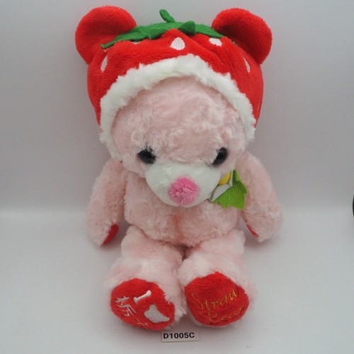 D1005C Tochigi Straw Bear Pink Strawberry Fujisey 9" Plush Toy Doll Japan - 第 1/12 張圖片