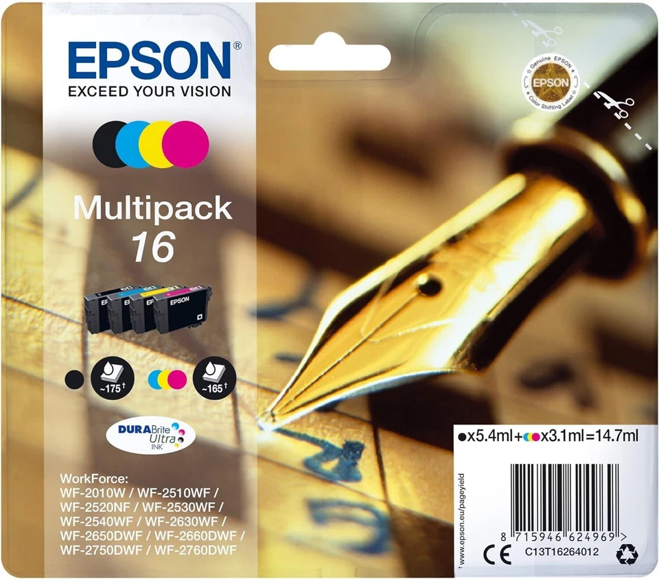 Epson Serie Penna e Cruciverba 16 Multipack 4 Cartucce Inchiostro Originale new