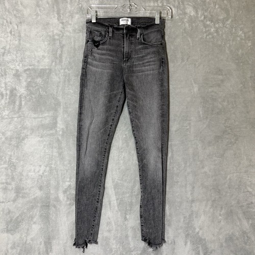 AGOLDE Sophie High Rise Skinny Jeans Sz 26 (*24x26) Amplify Grey Raw Hem