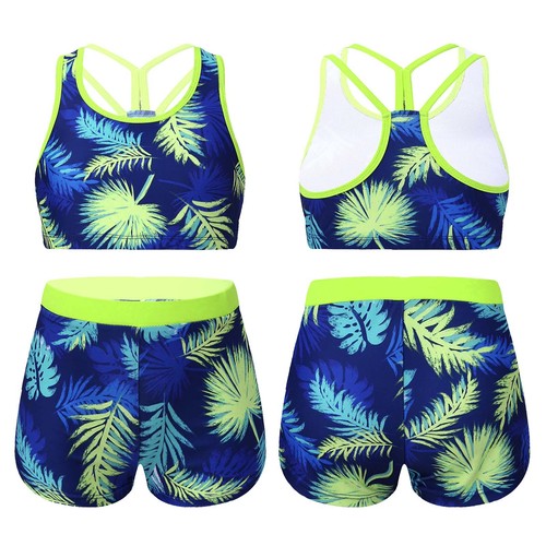 Girls Two Pieces Swimsuits Sleeveless Beach Swimwear Sunbathing Bathing Suits - Picture 5 of 77