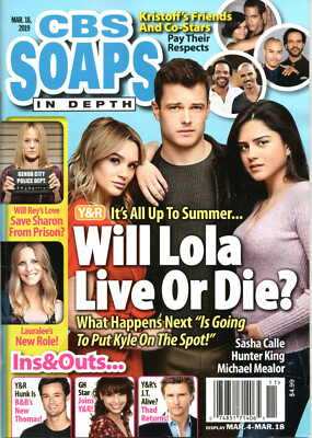 CBS Soaps In Depth Magazine March 18 2019 Sasha Calle Hunter King Michael Mealor