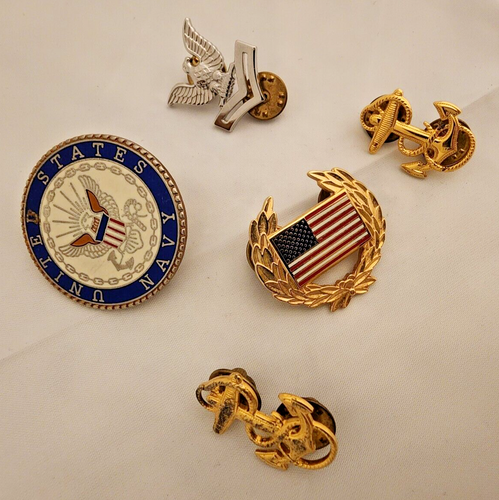 US Navy Junior ROTC JROTC Pins ~ Lot of 5 Awards Excellence Service Anchor Eagle