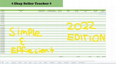 eBay Sales, Purchases, Profit & Loss, Accounts Excel Spreadsheet (2022 Edition)