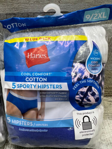 Hanes Confezione 5 Biancheria Intima Donna Cotone Sport Hipster Comfort Lotto 2 Taglia 9 2XL - Foto 2 di 10