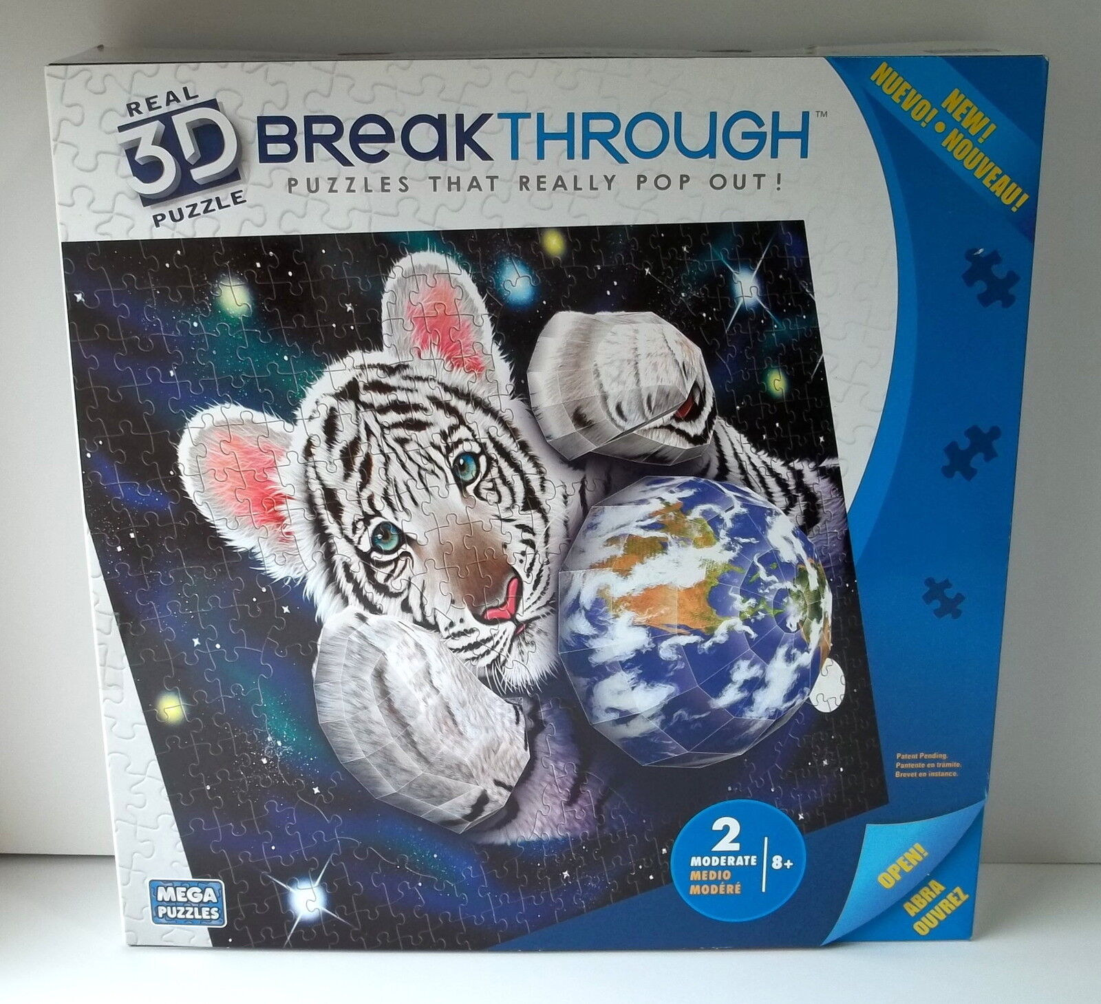Mega Breakthrough Real 3D Pop Out Puzzle A HUG FOR MOTHER Earth White Tiger Cub