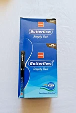 Cello Butterflow Simply Ball Pen 20 black pen in box for Smooth Writing