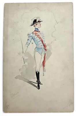Edwardian English Theatre Costume Design Soldier Langton Gallery Label 