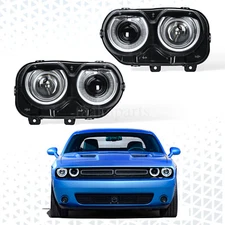 Headlights Headlamps Assembly W/ LED DRL For 2015-2018 Dodge Challenger Pair
